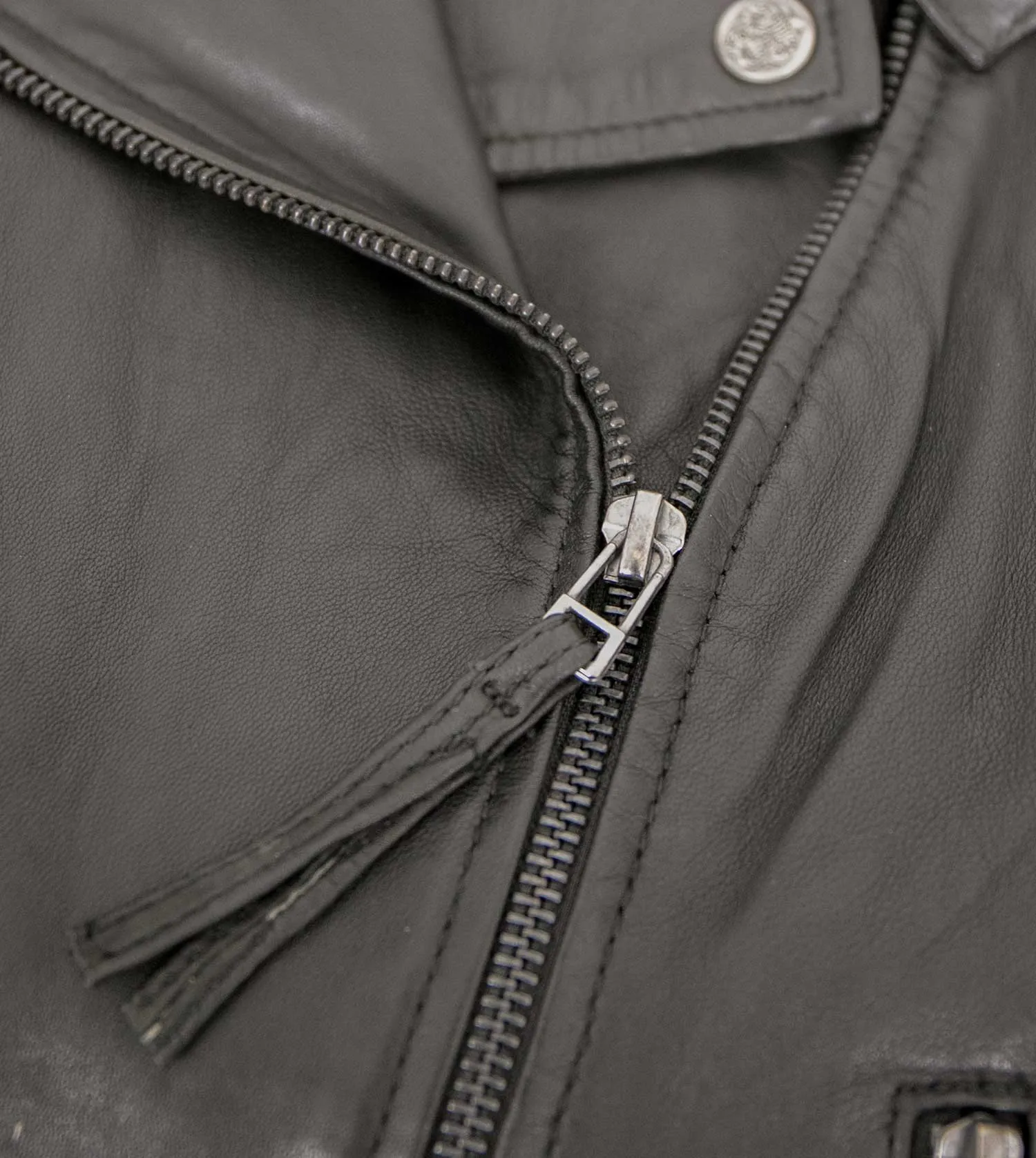Apple of Eden - Damen Lederjacke Bikerjacke Lammnappa Schwarz