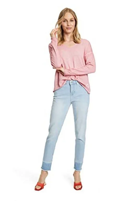 Cartoon Strickpullover Kurz 1/1 Arm rot