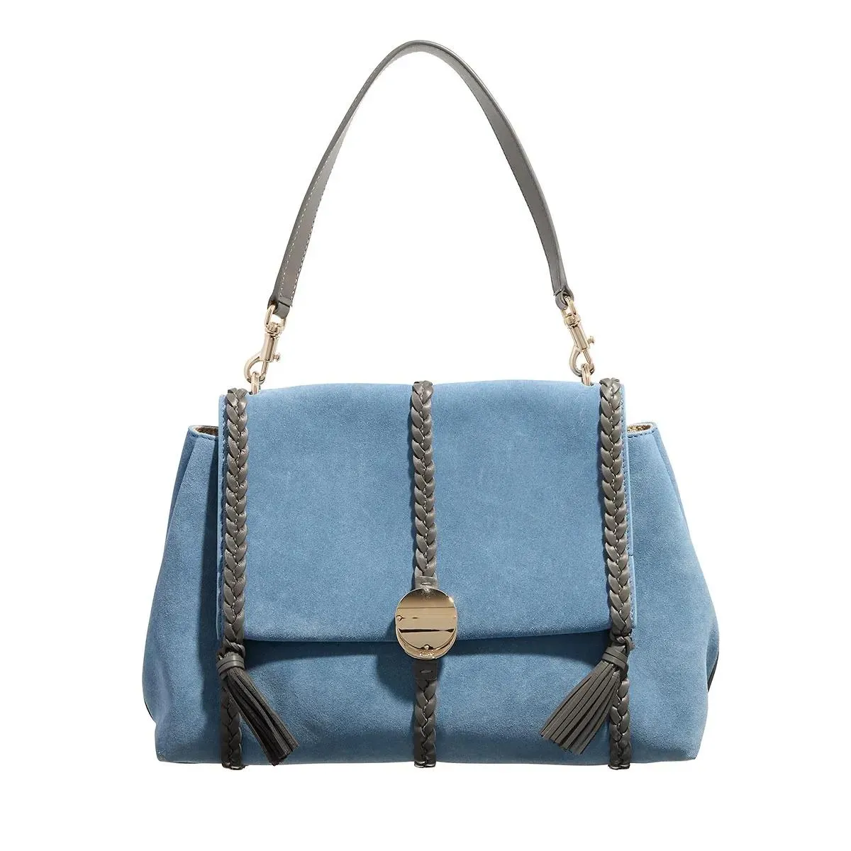   Chloé  Penelope Foldover Medium Tote Bag Blue  Schultertasche 