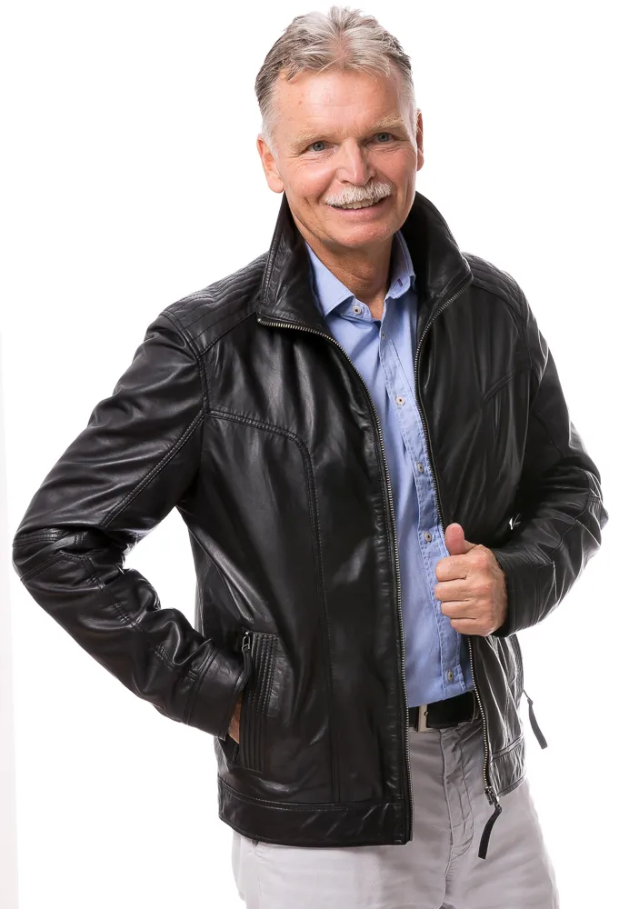 Claas schwarze Herren Lederjacke von TRENDZONE
