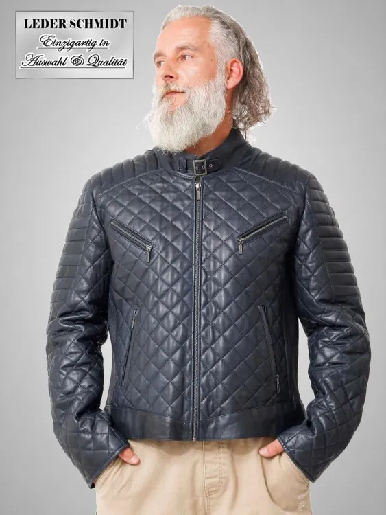 gesteppte kurze Herren Lederjacke