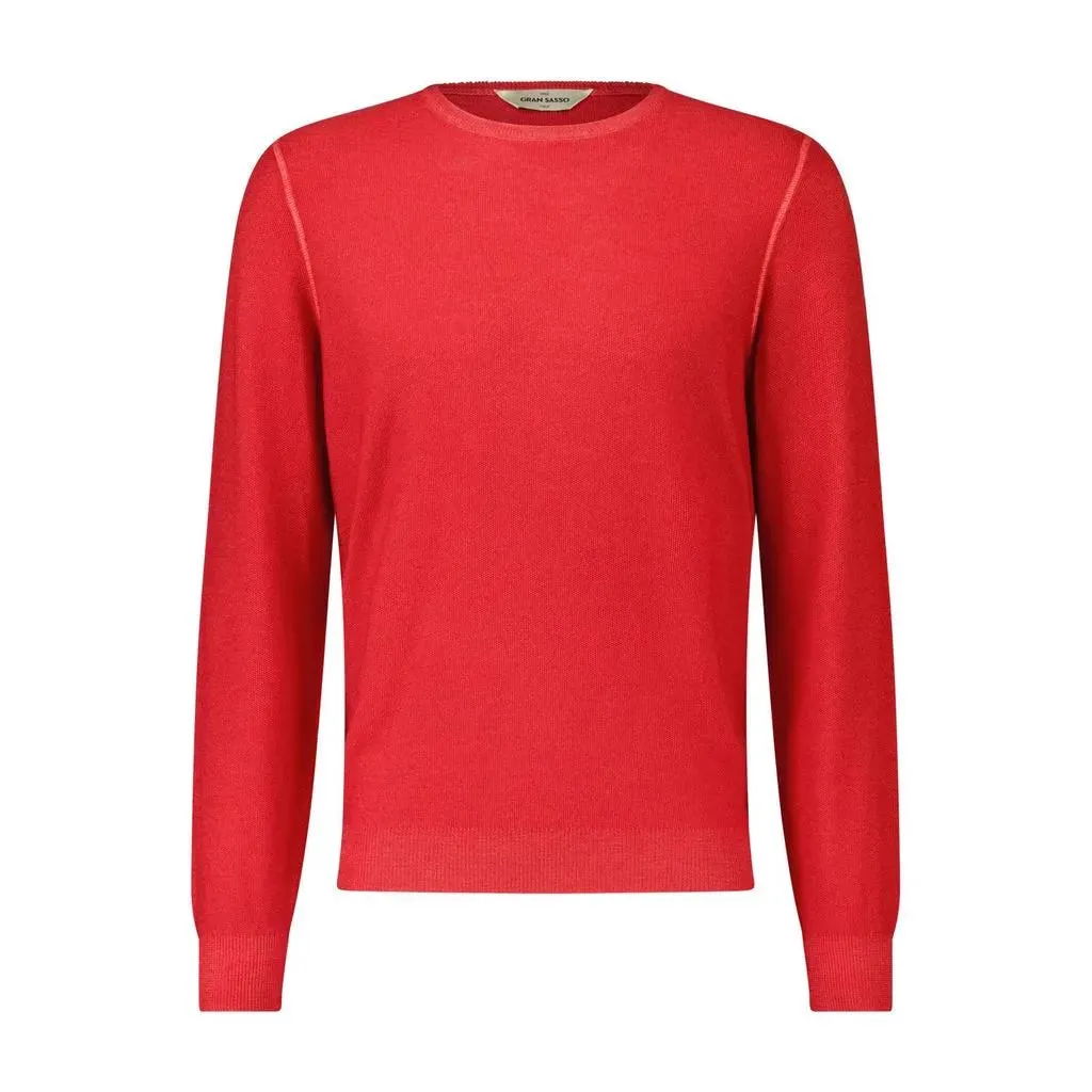  Gran Sasso  Feiner Strickpullover aus Schurwolle Rot  Pullover 