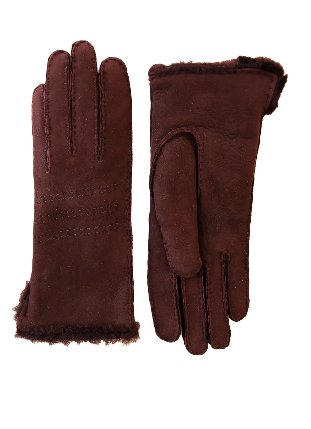 Handschuhe Damen Lammfell, oxblood