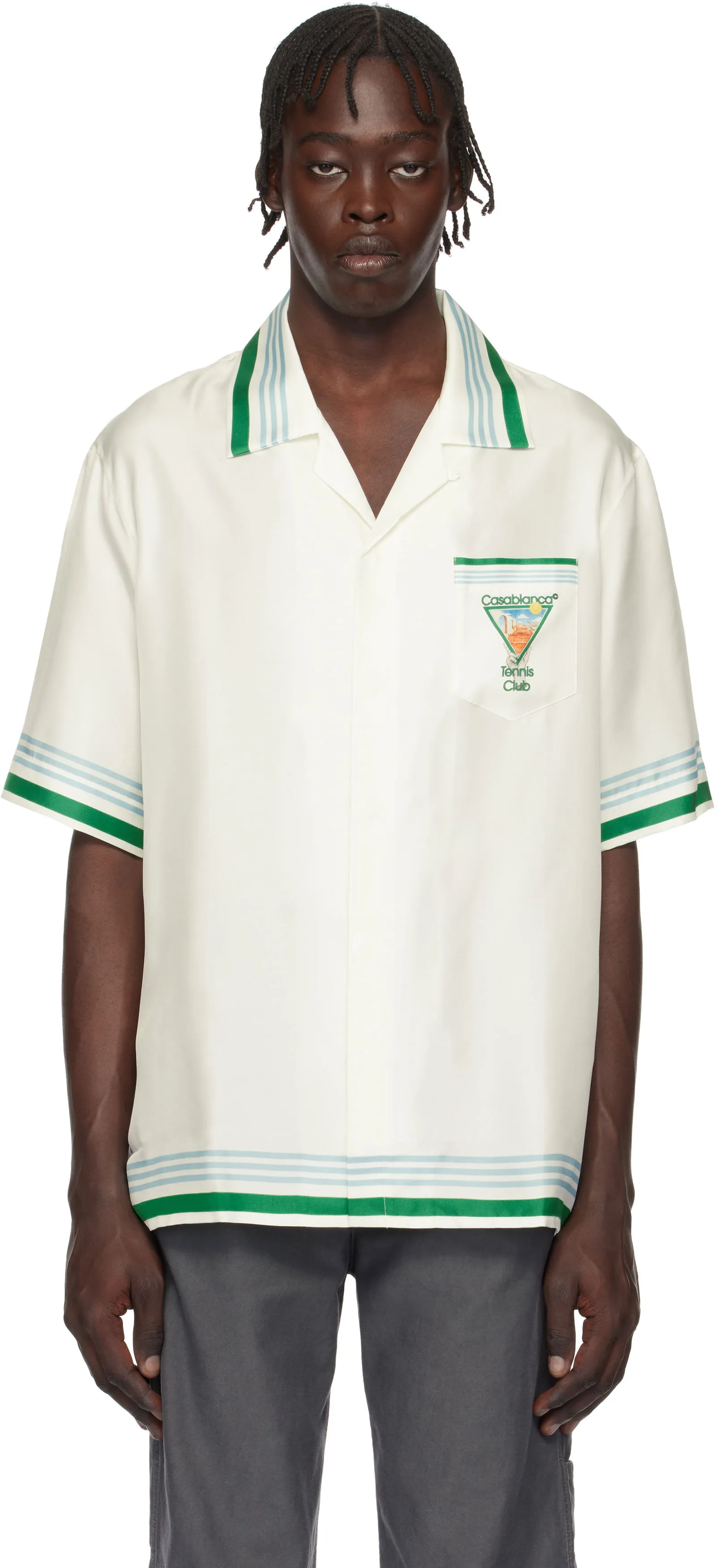 Hemd Casablanca Tennis Icon Print Relaxed Shirt U-MPS25-SH-003-08