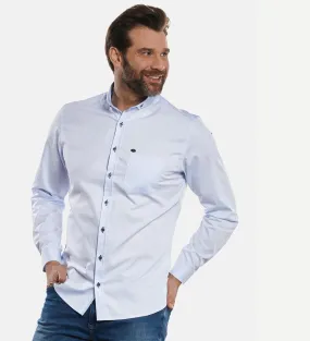 Herren engbers Langarm-Hemd uni in Blau kaufen 32817