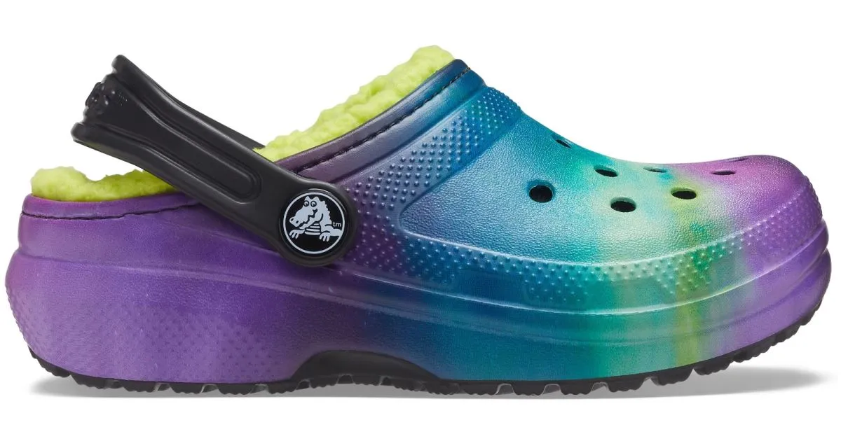 Kinderschuhe Crocs CLASSIC LINED grün / lila 27-28