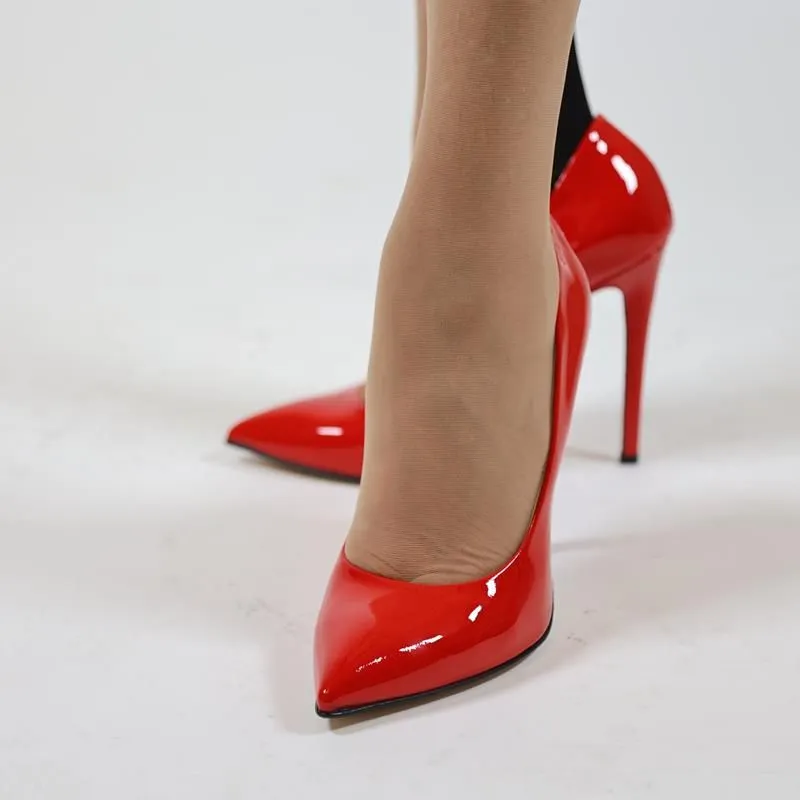 Klassische italienische High Heels rot Lackleder