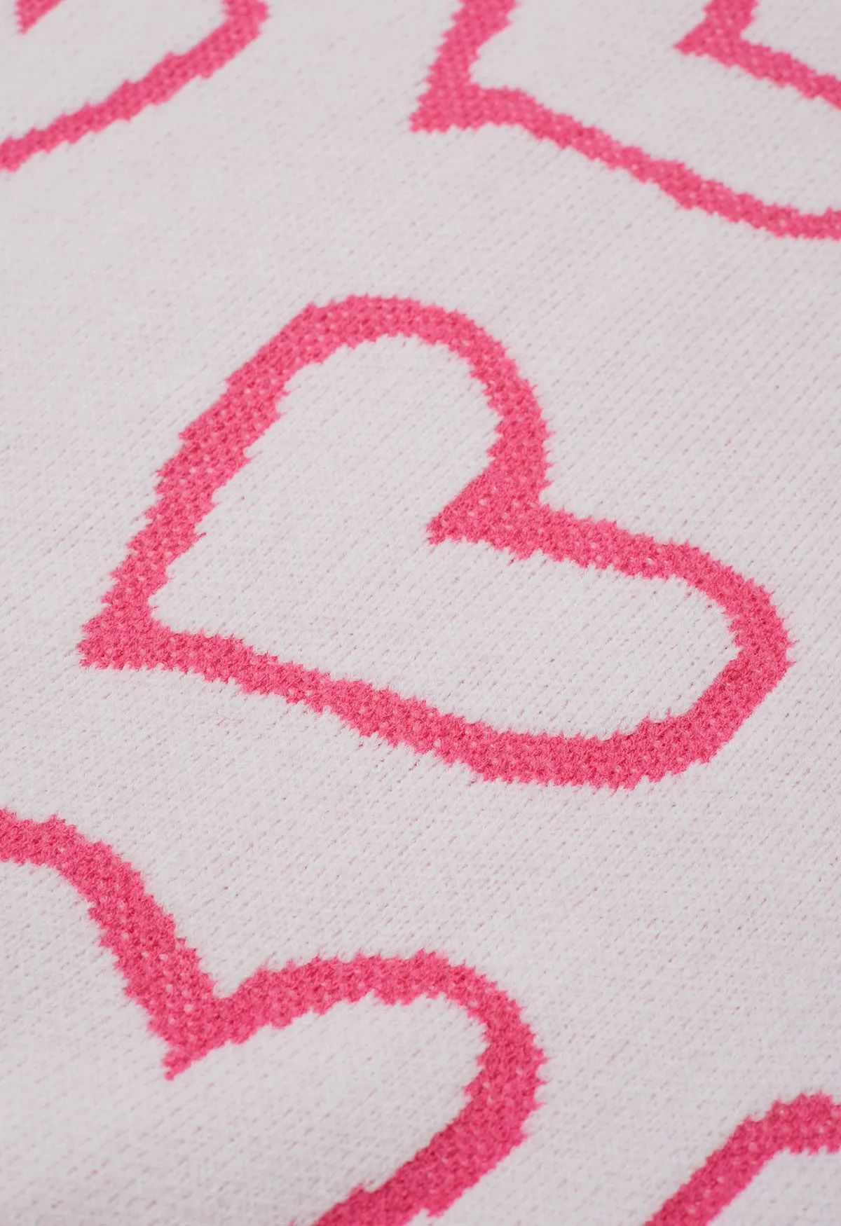 Lovable Heart – Strickpullover mit Rundhalsausschnitt in Hellrosa
