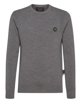 Merino Wool Pullover Round Neck LS Skull&Bones