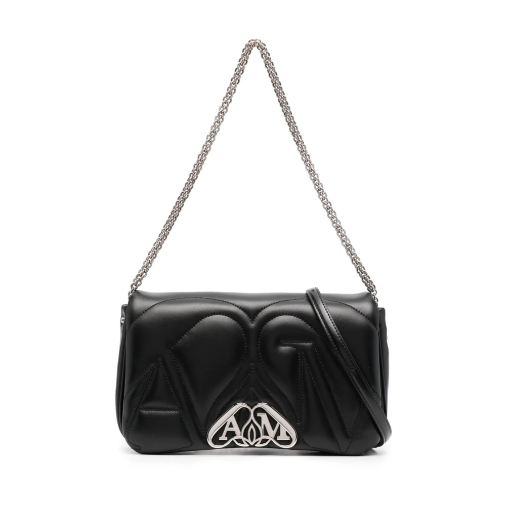 Schwarze Gesteppte Seal Schultertasche