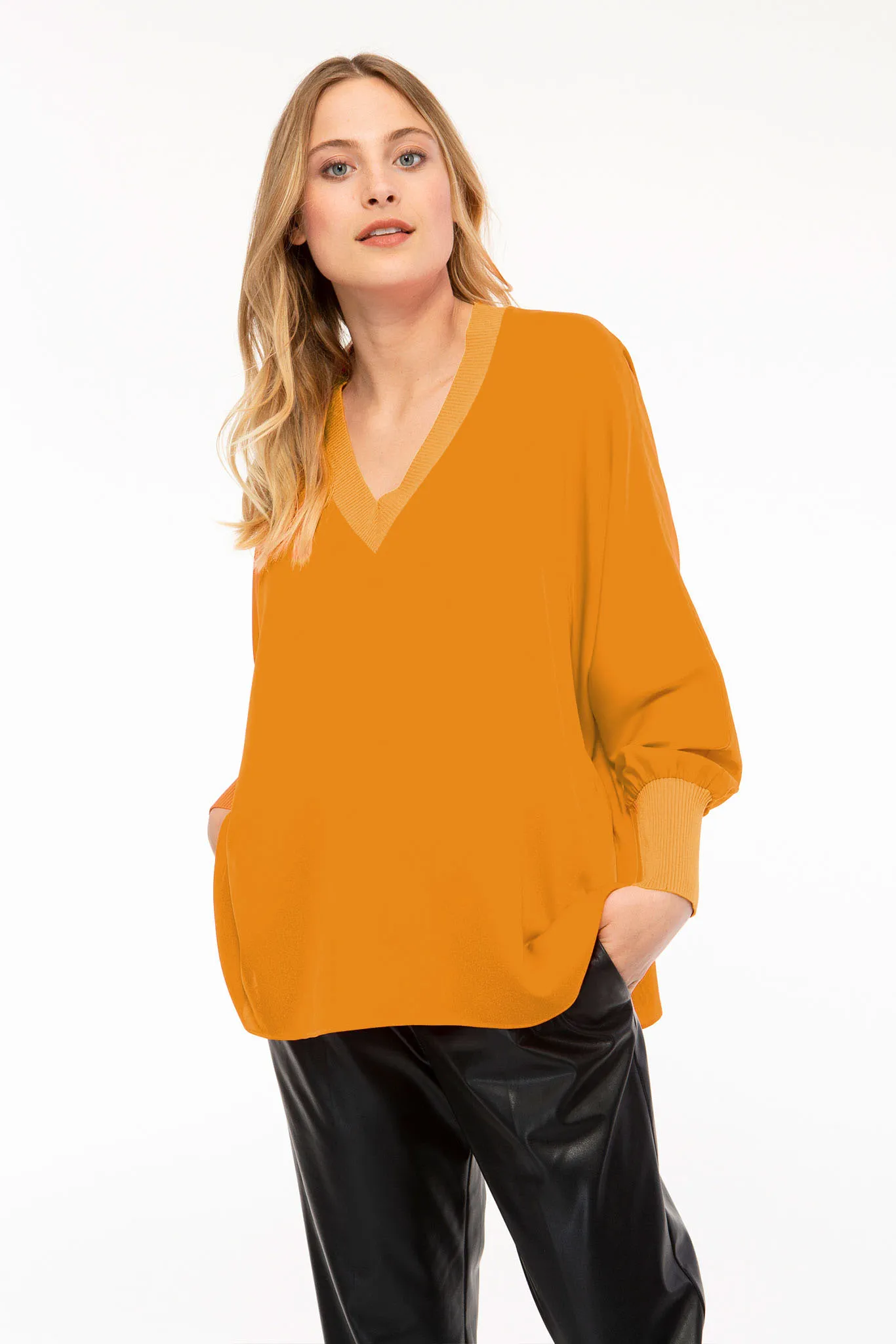 SOLID SILK Tunika safran