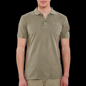 Steve McQueen Poloshirt US Star & Stripes Khaki grün - Herren