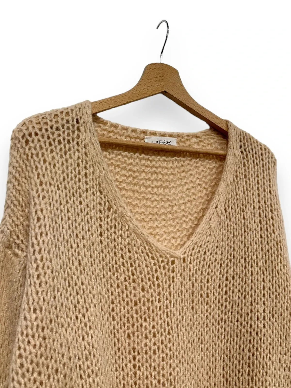 STRICKPULLOVER MARINA AUS MOHAIR UND WOLLE MIT V-AUSSCHNITT