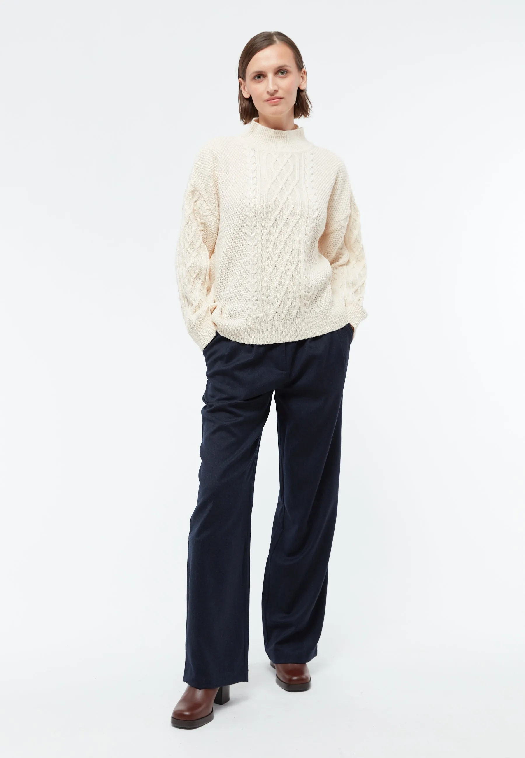 Strickpullover ODESSA aus Bio-Wolle - White (Wool)