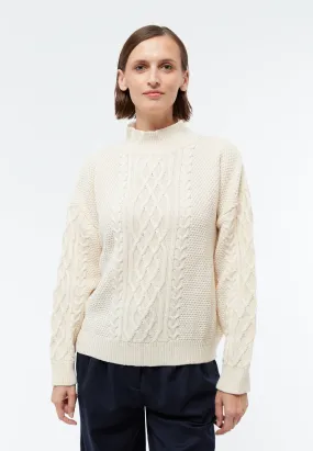 Strickpullover ODESSA aus Bio-Wolle - White (Wool)
