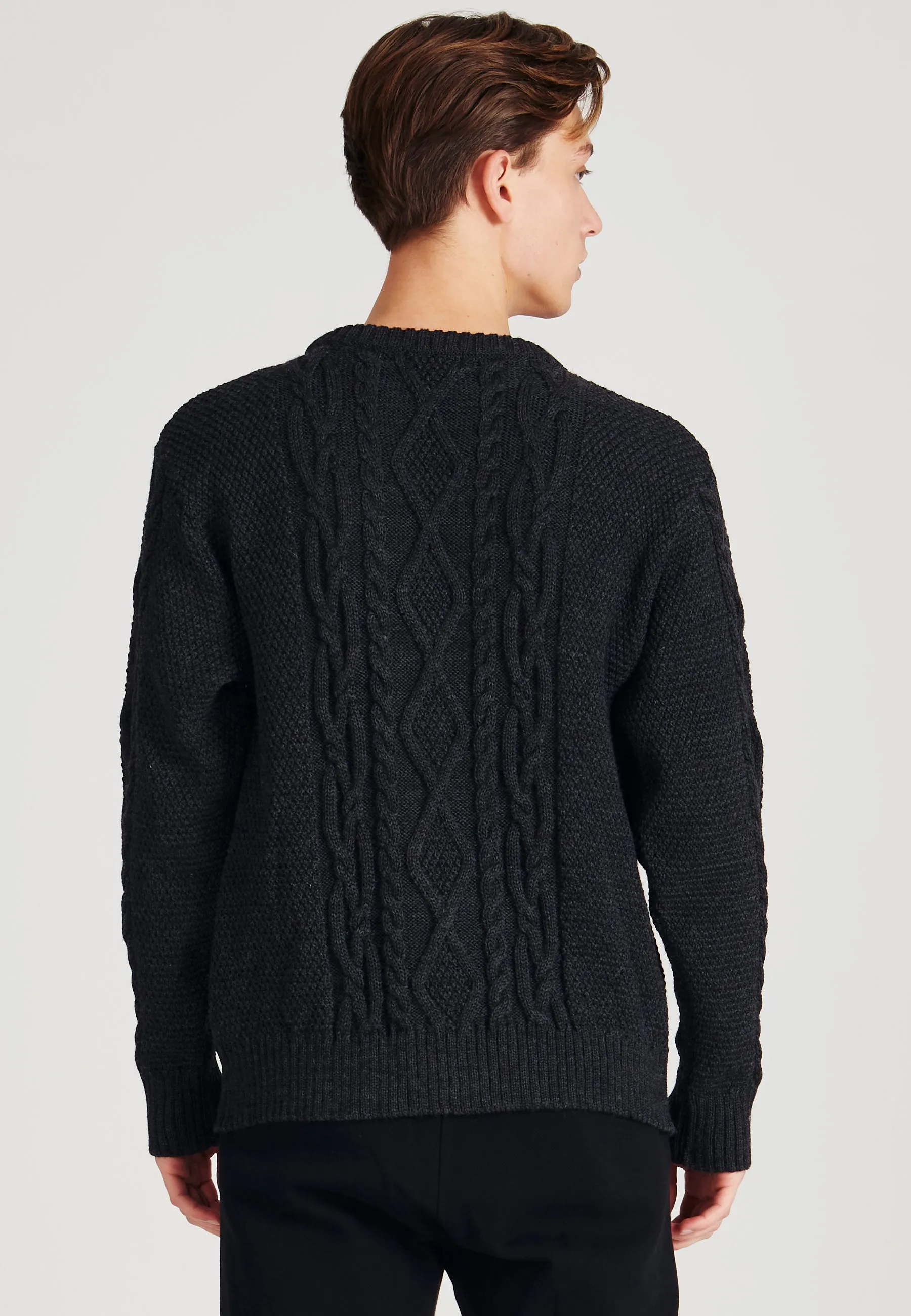 Strickpullover RICO aus Bio-Wolle - Dark Grey (Wool)