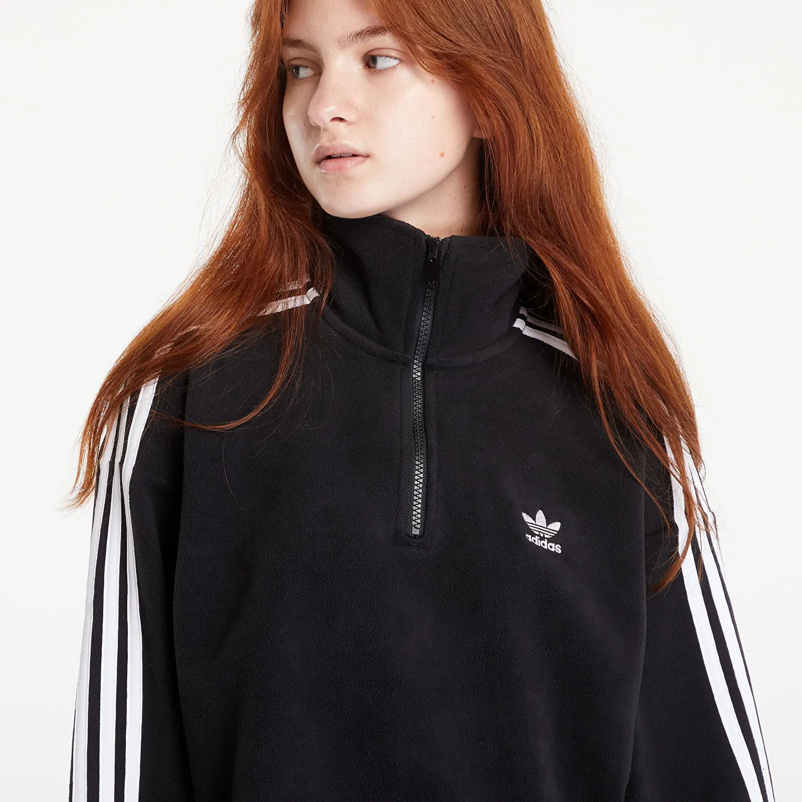 Sweatshirt adidas Originals Polar Fleece Half Zip Loose Sweatshirt Black IY7266